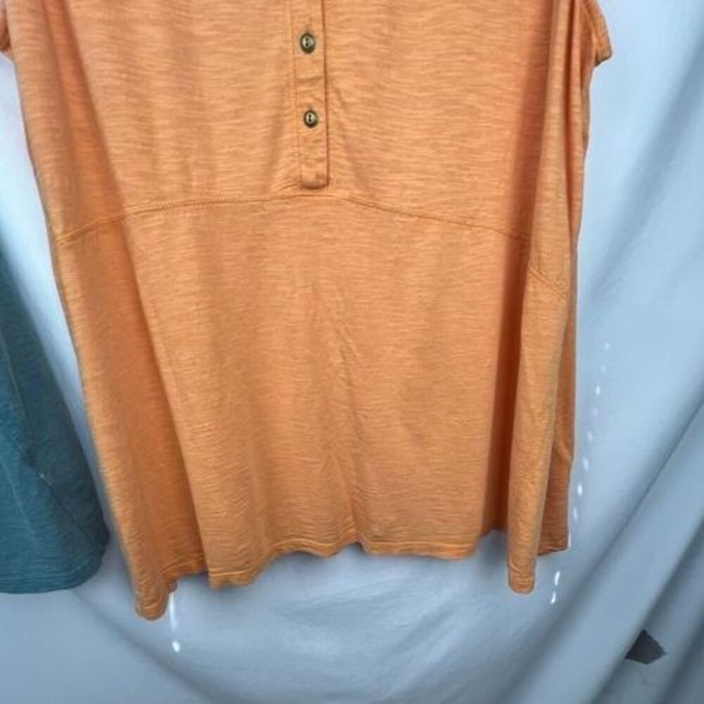 Coldwater Creek Sleeveless Henley Tunic Top BUNDLE 2X Blue & Orange Button Front - Picture 10 of 12